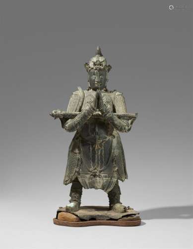 A very large bronze figure of Weituo. 17th/18th century