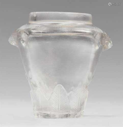 A rock crystal vase. 19th century