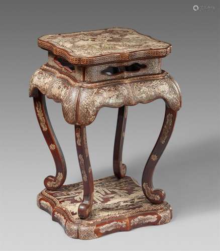 A Ryûkyû lacquer and inlaid mother-of-pearl stand. 18th/19th...