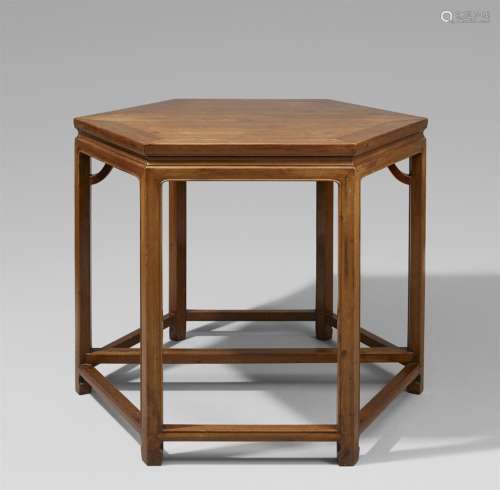 A pair of trapezoid hongmu wood tables. 19th century
