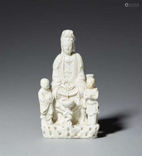 A blanc de Chine figure of Guanyin. Dehua. Qing dynasty (164...