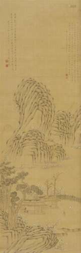 The life of Lin Bu in the Gushan mountains. Ink on silk. Two...