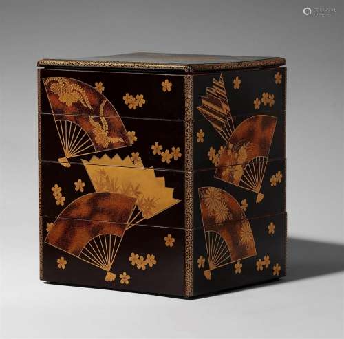 A four-tiered lacquer jubako. 19th century