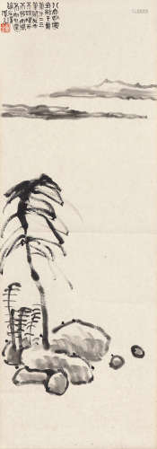 吕凤子（1886～1959） 秋山平远图 镜心 水墨纸本