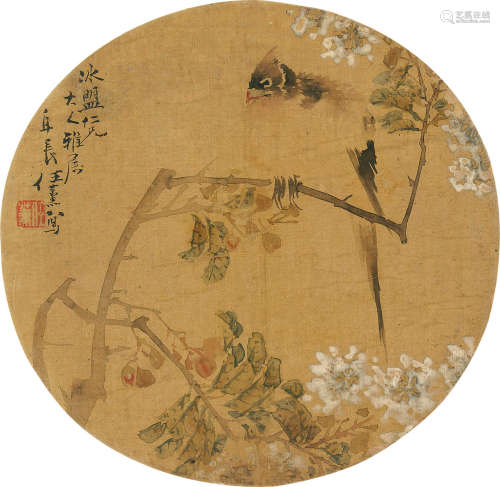 任薰（1835～1893） 寒雀图 镜心 设色绢本