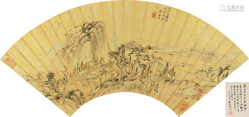 梁孟昭（约1560～1640） 溪山幽居图 扇面 设色纸本