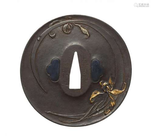 An iron tsuba, Edo period