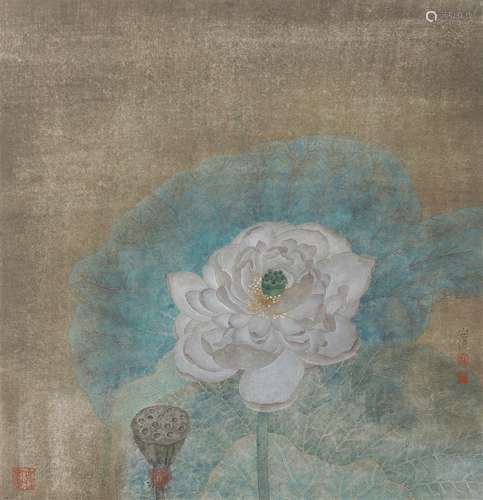 江宏伟（b.1957） 荷花 镜心 设色纸本