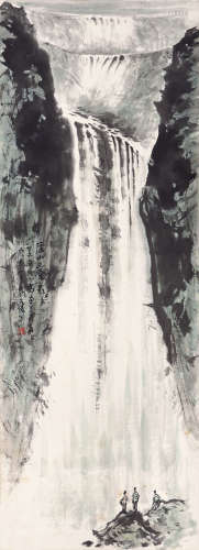 张文俊（1918～2008） 庐山三叠泉 镜心 设色纸本