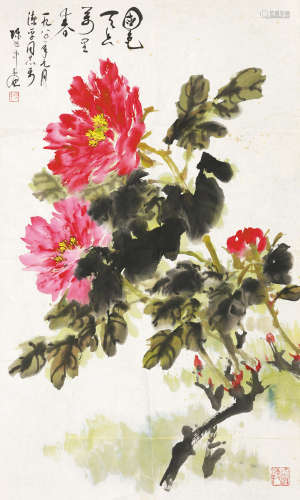 陈世中（b.1944） 国色天香万里春 镜心 设色纸本