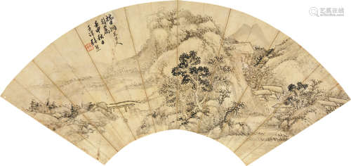 张熊（1803～1886） 山居图 镜心 水墨纸本