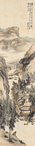 程廉（1851～1896） 溪声云岚 立轴 设色纸本
