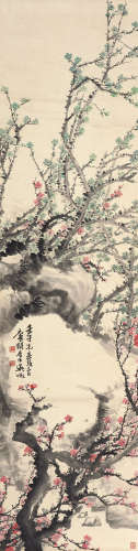 吴待秋（1878～1949） 梅花似锦 立轴 设色纸本