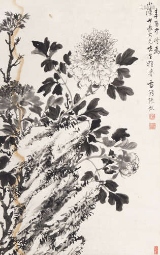 张敔（1734～1803） 花卉 立轴 水墨纸本