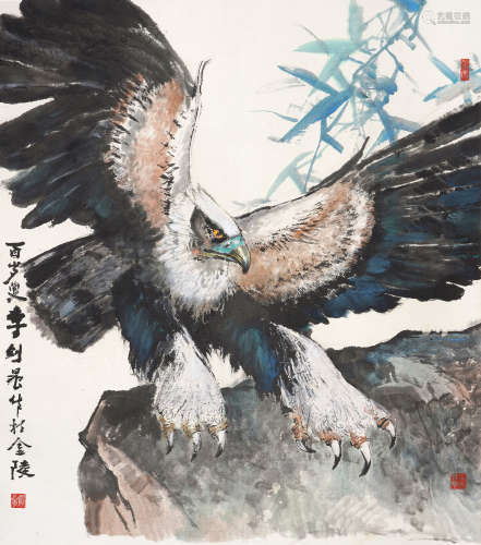 李剑晨（1900～2002） 雄鹰图 镜心 设色纸本