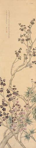 黄之淑（1791～1853） 梅竹双清 立轴 设色纸本