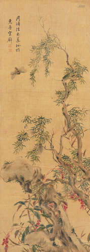 周璕（1649～1729） 仿陈老莲法 立轴 设色绢本