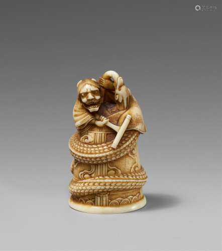 An ivory netsuke of Kiyohime. 2nd half 19th century