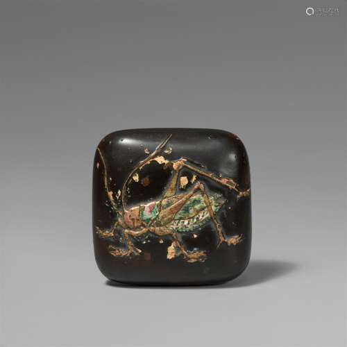 A lacquered and glazed earthenware manju. Mid-19th century