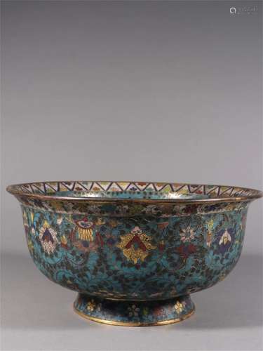 A Chinese Cloisonne Flower Patterned Bowl