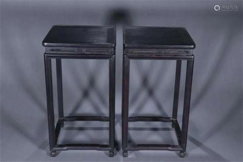 Pair of Chinese Zitan Wood Tables