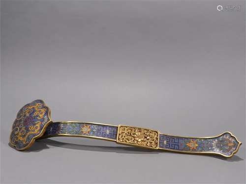 A Chinese Cloisonne Ruyi