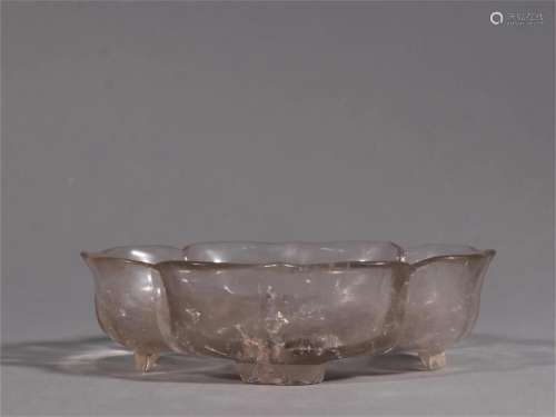A Chinese Carved Rock Crystal Brush Washer