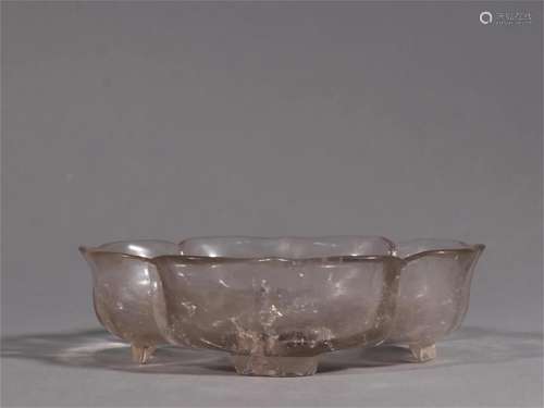 A Chinese Carved Rock Crystal Brush Washer