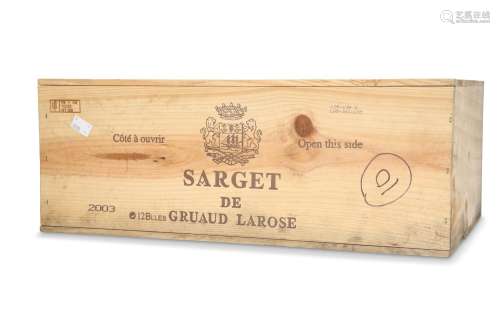 SARGET DE GRUAUD LAROSE ST JULIEN 2003 (2ND WINE OF CHATEAU ...