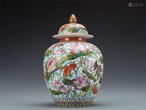 A Chinese Famille Rose Porcelain Jar