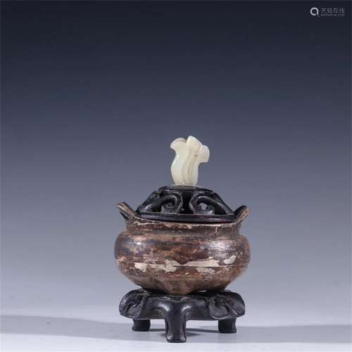 A Chinese Sterling Silver Incense Burner