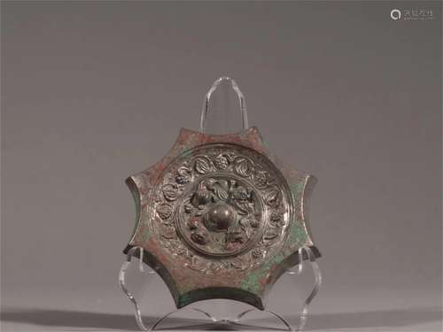 A Chinese Bronze Beast Shaped Mirror