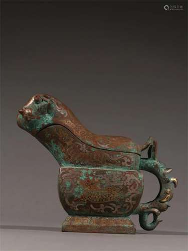 A Chinese Bronze Wine Container