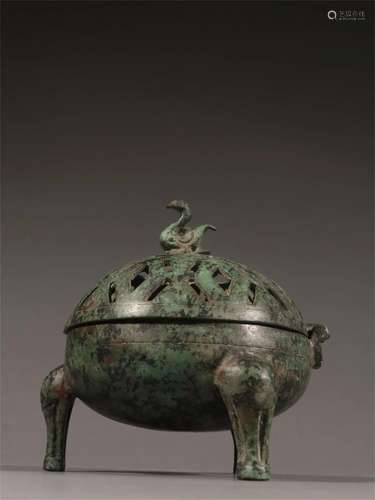 A Chinese Bronze Tripod Incense Burner