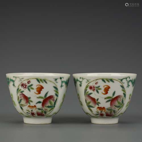 A pair of pastel fortune cups