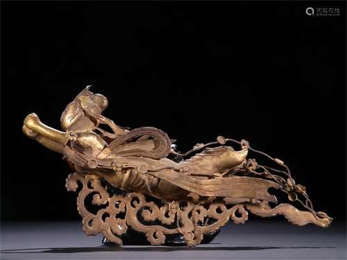 A Chinese Gilt Silver Statue