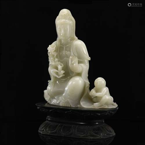 Ancient White Jade Guanyin