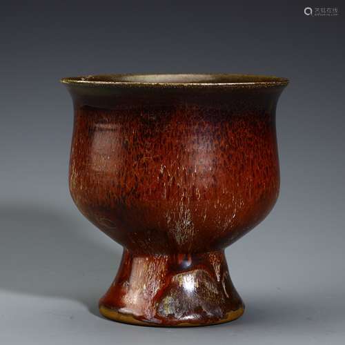 Ancient kiln glazed goblet