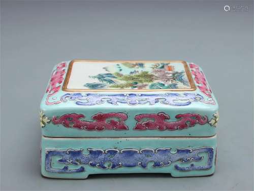 A Chinese Famille Rose Porcelain Lidded Container