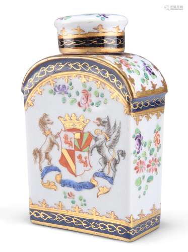 A SAMSON ARMORIAL TEA CANISTER, LATE 19TH CENTURY, in Chines...