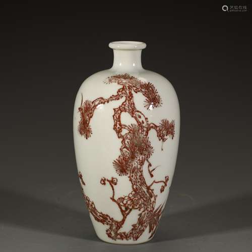 Underglaze red pine plum bottle