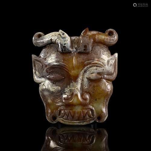 Ancient Jade Human Face Beast