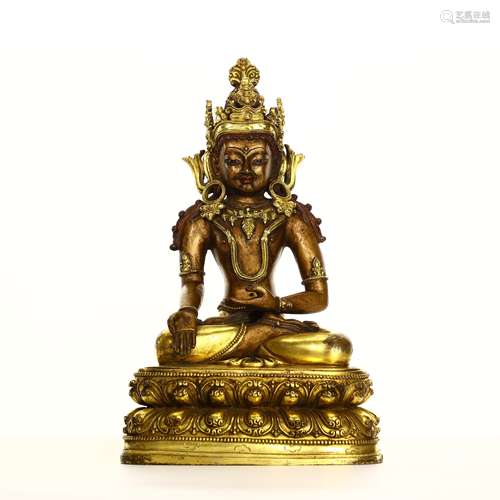 Bronze gilded Buddha statue