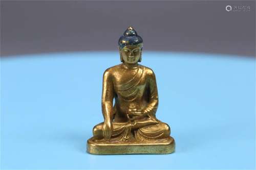 A Chinese Gilt Bronze Medicine Buddha Statue