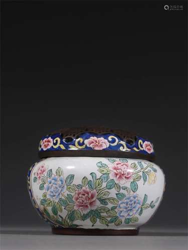 A Chinese Cloisonne Incense Burner with Flower