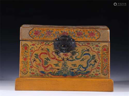 A Chinese Lacquer Bookcase with Dragon