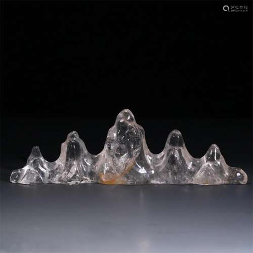 A Chinese Carved Rock Crystal Brush Rest