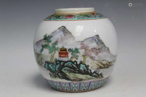 Chinese Famille Rose Porcelain Jar