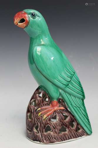 Chinese Green Glaze Porcelain Bird