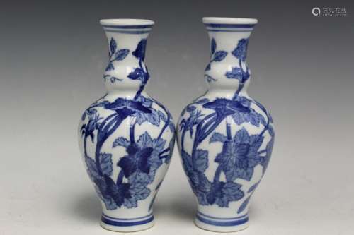 Two Asian Blue and White Porcelain Vases